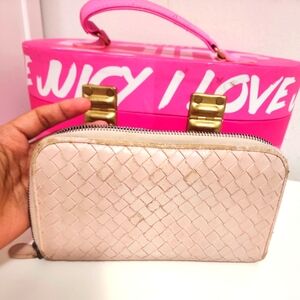 Bottega Veneta Cream Woven Wallet